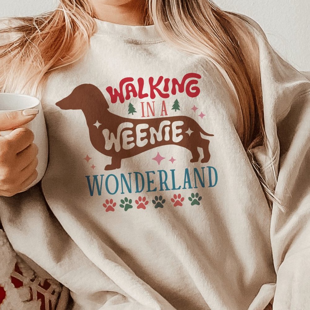 Walking in a Weenie Wonderland Sand Sweatshirt